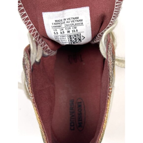 CONVERSE Chuck Taylor All Star Lux Missoni Hidden Wedge Hi-Top Womens US 5.5 EUC - Picture 7 of 7